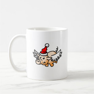 Mug Le beau porc de Noël a des ailes