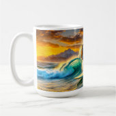 Mug Le Bengale Sur Un Design De Surf Par Rich AMeN Gil (Gauche)