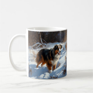 Mug Le Berger Australien Laisser Neige Noël