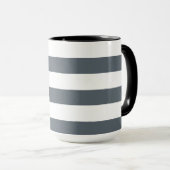 Mug Le blanc épais moderne barre le monogramme de (Devant droit)