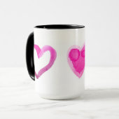 Mug Le blanc fait sur commande des coeurs de sonnerie (Devant gauche)
