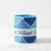 Mug Le bleu arabe d'anniversaire modifie la tonalité (Centre)
