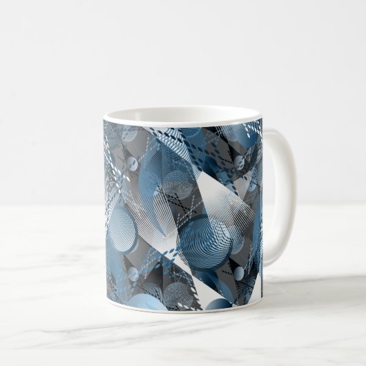 Mug Le bleu et le gris. Abstraction. (Devant droit)