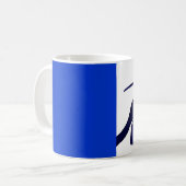Mug Le bleu marine/dragons argentés de mère et (Devant gauche)