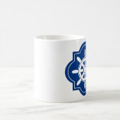 Mug Le bleu marine embarque la silhouette de roue (Centre)