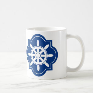 Mug Le bleu marine embarque la silhouette de roue