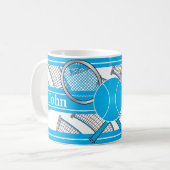 Mug Le bleu personnalisent la conception de tennis (Devant gauche)