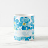 Mug Le bleu vibrant d'aquarelle m'oublient pas nom de (Centre)