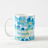 Mug Le bleu vibrant d'aquarelle m'oublient pas nom de (Gauche)