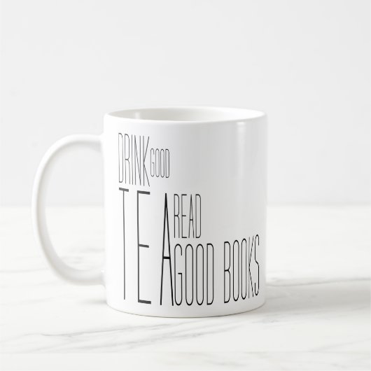 Mug Le bon thé de boissons a lu les cadeaux inspirés (Gauche)