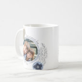 Mug Le bonheur est .. 2 Photo Blue Grey Pop Art Flower (Devant gauche)