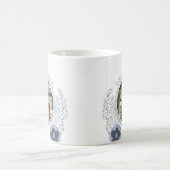 Mug Le bonheur est .. 2 Photo Blue Grey Pop Art Flower (Centre)