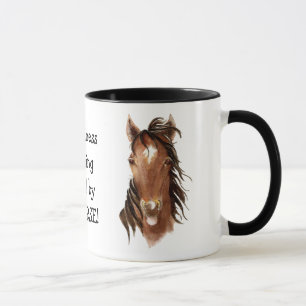 Mug Le bonheur est aimé par un CHEVAL ! Humour