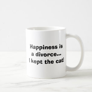 Mug Le bonheur est le divorce...J'ai gardé le chat !
