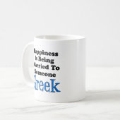 Mug Le bonheur est marié à quelqu'un grec (Devant gauche)