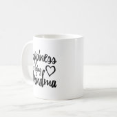 Mug Le bonheur est un coeur de grand-maman (Devant gauche)