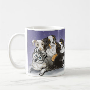 Mug Le bonheur est un Noël chaud aux chiots