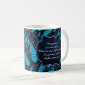 Mug Le bonheur est un papillon : Papillon bleu de (Devant droit)
