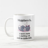 Mug Le bonheur est... une chambre tranquille, un chat  (Gauche)