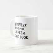 Mug Le bonheur est une coupe de café et un bon livre (Devant gauche)