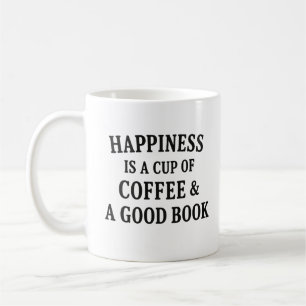 Mug Le bonheur est une coupe de café et un bon livre