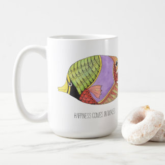 Mug Le bonheur vient dans la boue de poisson des vague