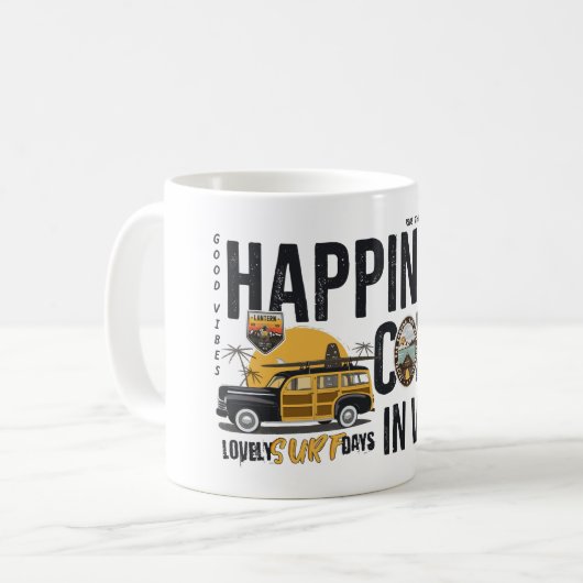 Mug Le Bonheur Vient Dans Les Vagues (Devant gauche)