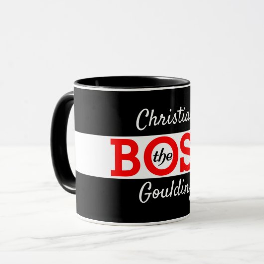 Mug Le Boss / Da Boss avec votre nom (Devant gauche)