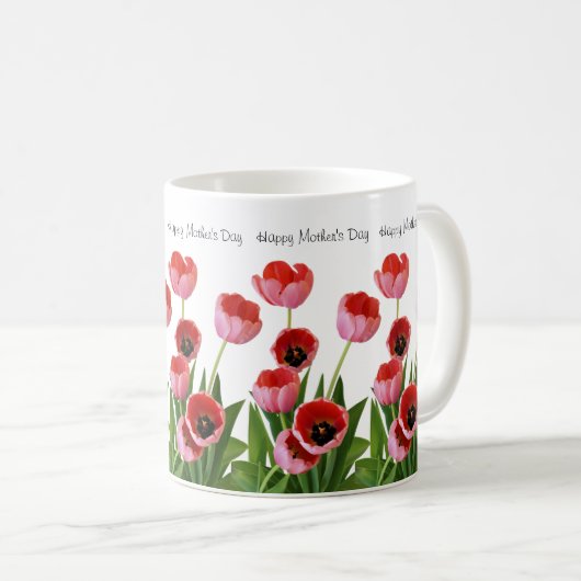 Mug Le bouquet Tulip de printemps rose pour la fête de (Devant droit)