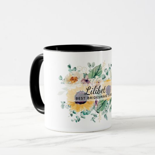 Mug LE BUDGET Bridesmaid Party donne des débordements (Devant gauche)