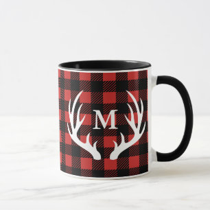 Mug Le Buffalo-Antlers De Cerf Blanc Russe Vérifie Le 
