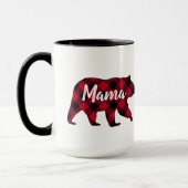Mug Le Buffle rouge de l'ours de maman rustique plaid (Gauche)