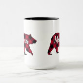 Mug Le Buffle rouge de l'ours de maman rustique plaid (Centre)