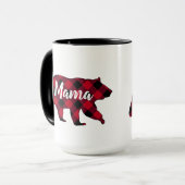 Mug Le Buffle rouge de l'ours de maman rustique plaid (Devant gauche)