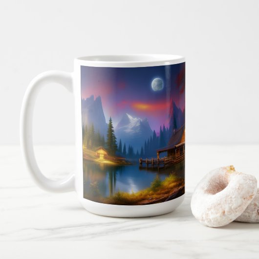 Mug Le Cabine dans l'anse de la lune (Avec donut)