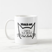 Mug Le cadeau mignon de citation de chat observent, je (Gauche)