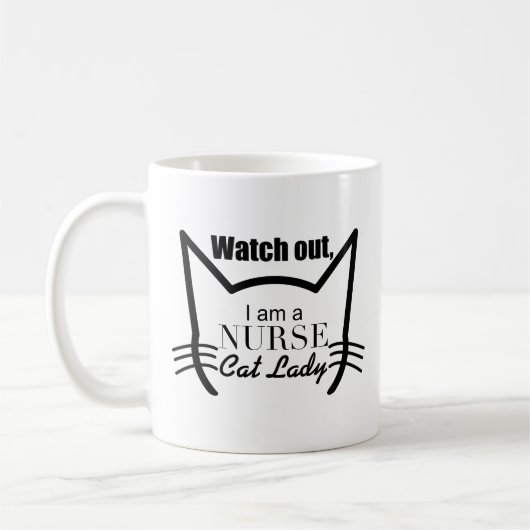 Mug Le cadeau mignon de citation de chat observent, je (Gauche)