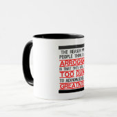 Mug Le cadeau parfait pour les personnes arrogantes ! (Devant gauche)