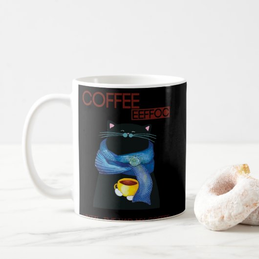 Mug Le Café Écrit À L'Arrière Est Eeffoc Juste Savoir (Avec donut)