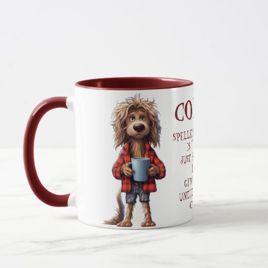 Mug Le Café Écrit En Arrière Est Eeffoc - Chien (Gauche)
