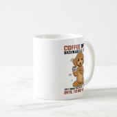 Mug Le CAFÉ épelé à l'envers est EEFFOC Poodle Boisson (Devant droit)