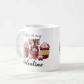 Mug Le café est mon coeur de Saint-Valentin (Devant gauche)