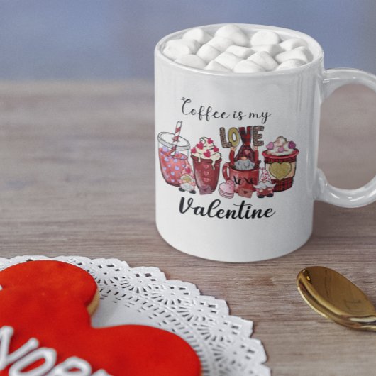 Mug Le café est mon coeur de Saint-Valentin