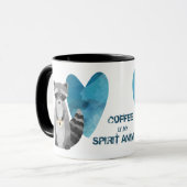 Mug Le café est mon esprit Animal Raccoon (Devant gauche)