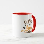 Mug Le café est mon langage de l'amour (Devant droit)