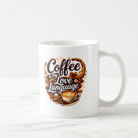 Mug Le café est mon langage de l'amour – Citation pour (Droite)