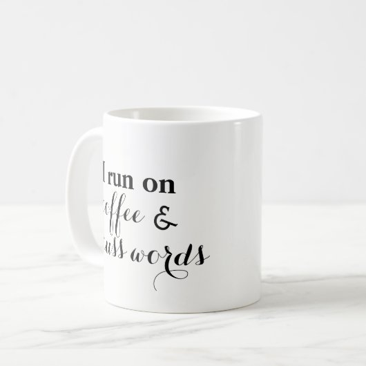 Mug Le café et jurent des mots (Devant gauche)