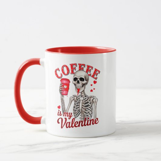 Mug Le Café Gothique Est Mon Squelette Valentin À Boir (Gauche)