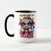 Mug Le café m'aide à tolérer les idiots (Gauche)