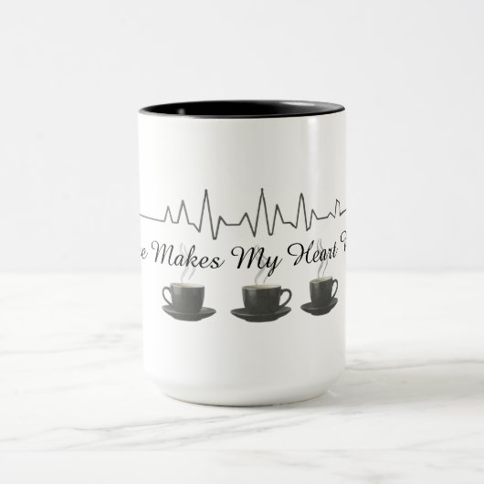 Mug Le Café Me Fait Battre Mon Coeur (Centre)